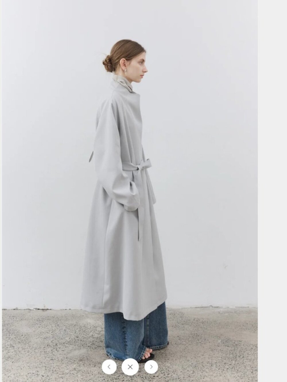 Tageechita Japan SMOOTH FLARE LAPEL TRENCH. NWT - Picture 11 of 14